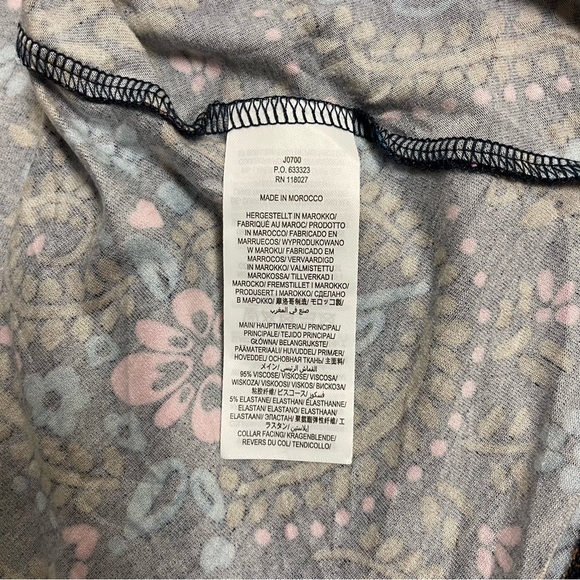 Boden Dress Size 2 US Navy Blue Pink Jersey Wrap Floral Midi Sleeves “Lavinia” - Picture 10 of 11